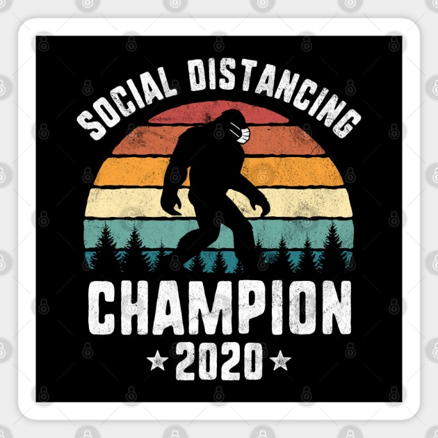 Retro Bigfoot Social Distancing Champion Magnet by HCMGift